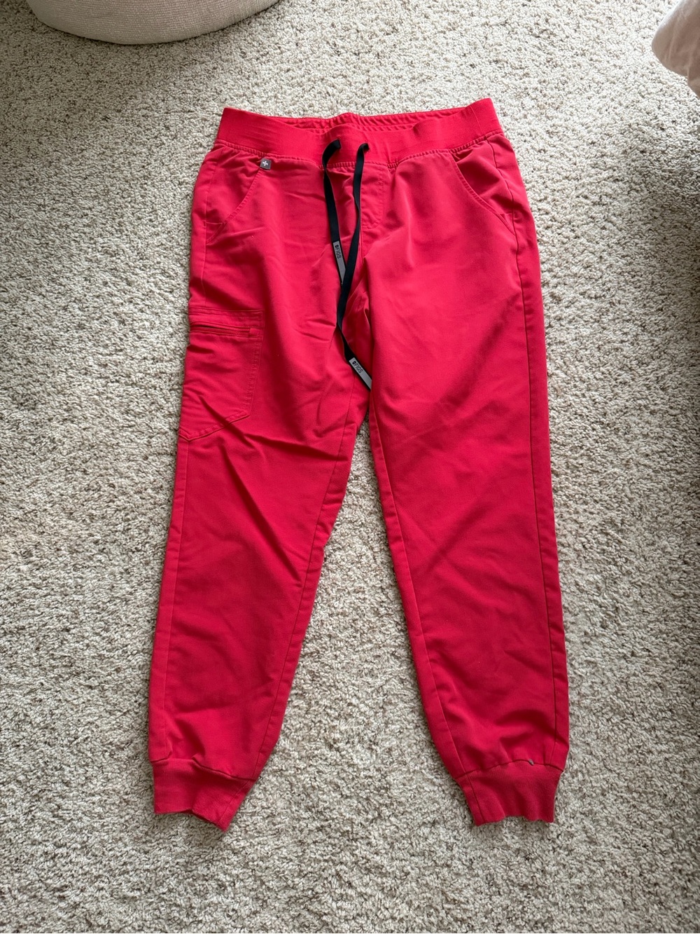 Figs Women's Bright Red Jogger with Black Drawstring